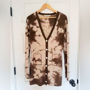 Parkerblue Cashmere Long Tie-dye Brown/Cream Cardigan